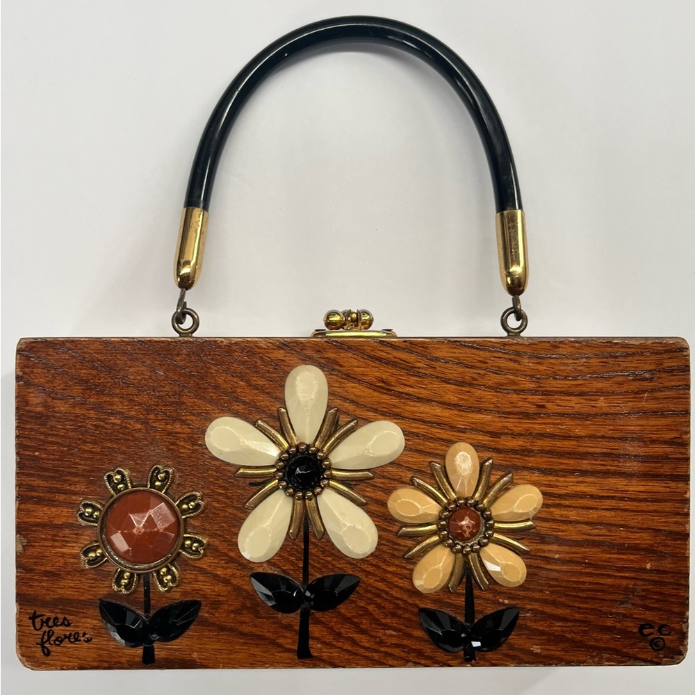 Vintage Enid Collins box bag Tres Flores 1968